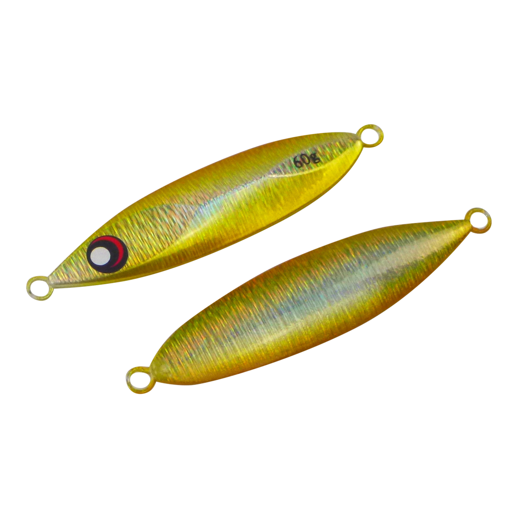 Finesse Slow Pitch Flutter Jig, 60gm, Gold Flash, 2 pack