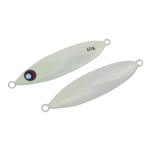 Finesse Slow Pitch Flutter Jig, 60gm, Lumo White, 2 pack