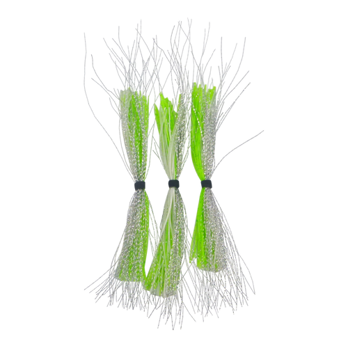 Dekoi Krystal Flash Lure Skirts, Silver Chartruese