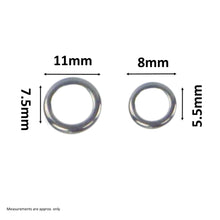Load image into Gallery viewer, Swimerz Solid Jigging Rings, 11mm, 20 pack