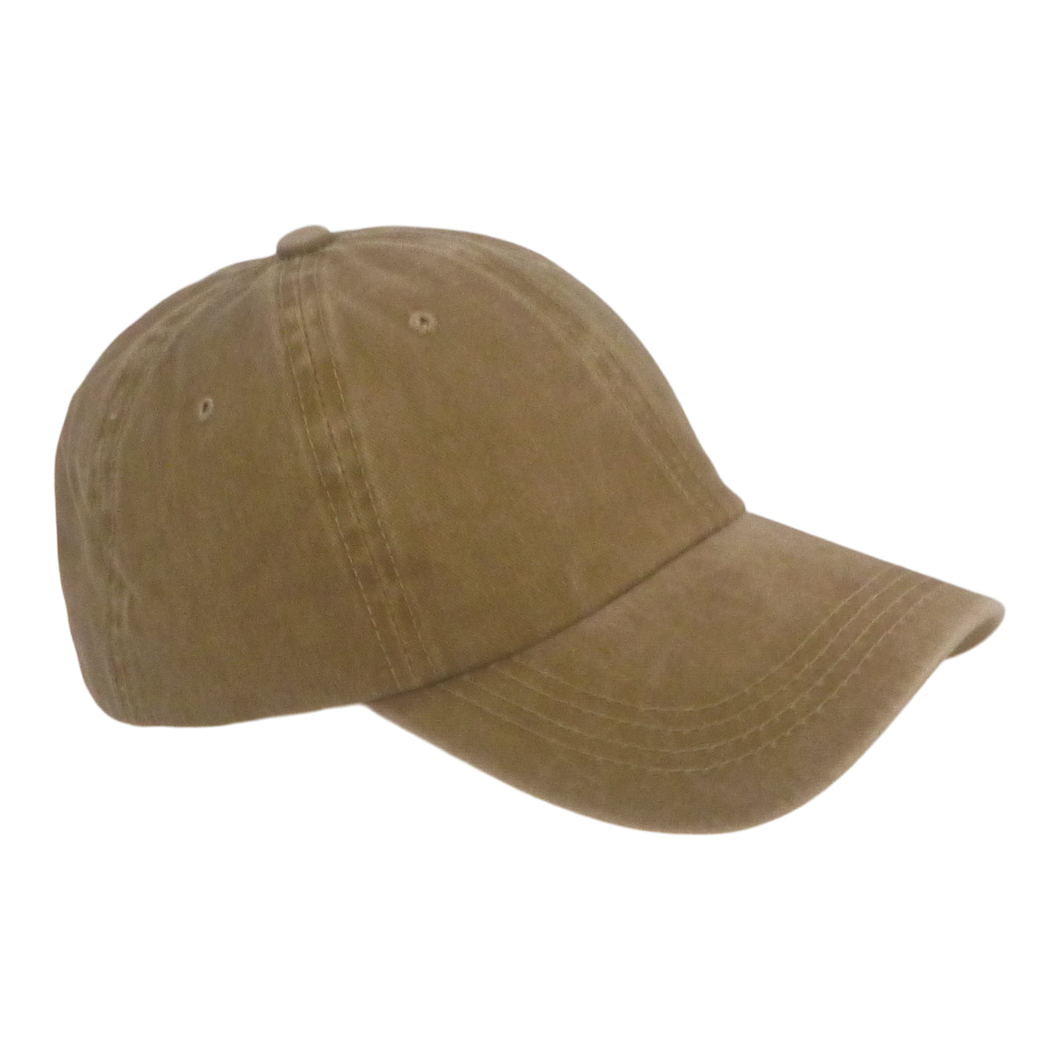 BSTC 6-Panel Baseball Cap, Distressed Cotton, Tan