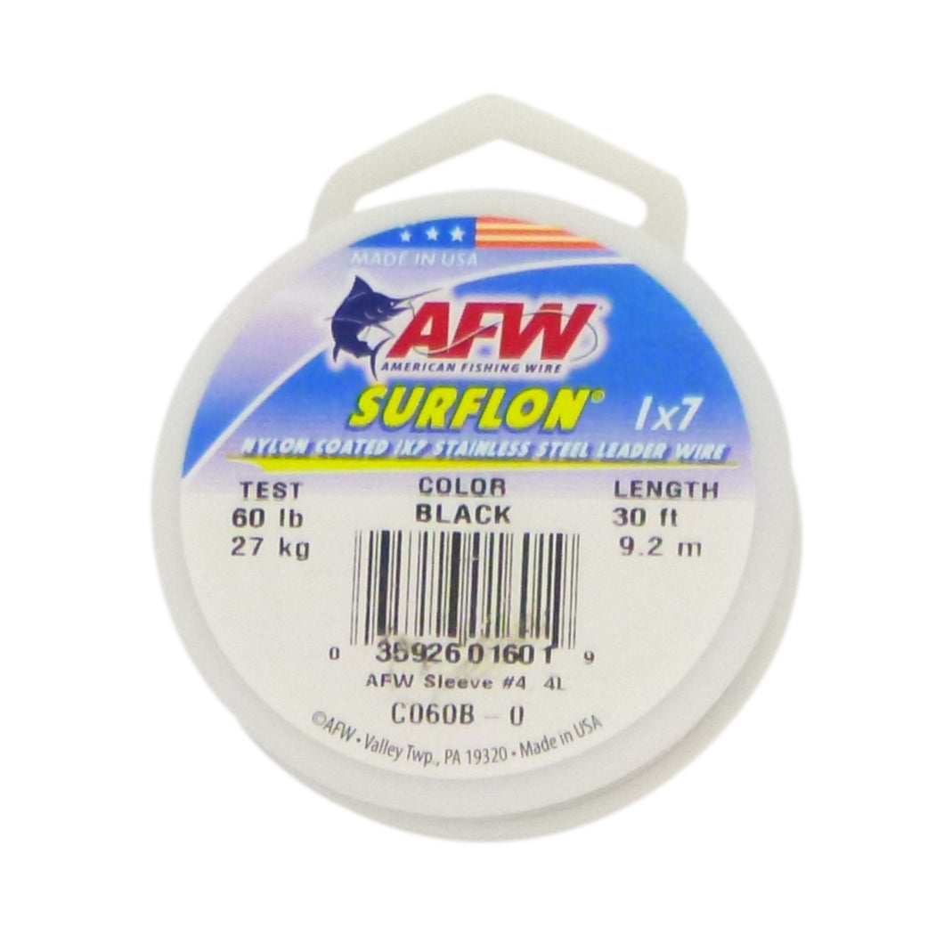 AFW HI SEAS Surflon 7 Strand 60lb coated Leader Wire, 30ft length