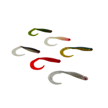 Load image into Gallery viewer, Swimerz 100 mm VTail Soft Plastic Lure, Green Glitter, 5 pack