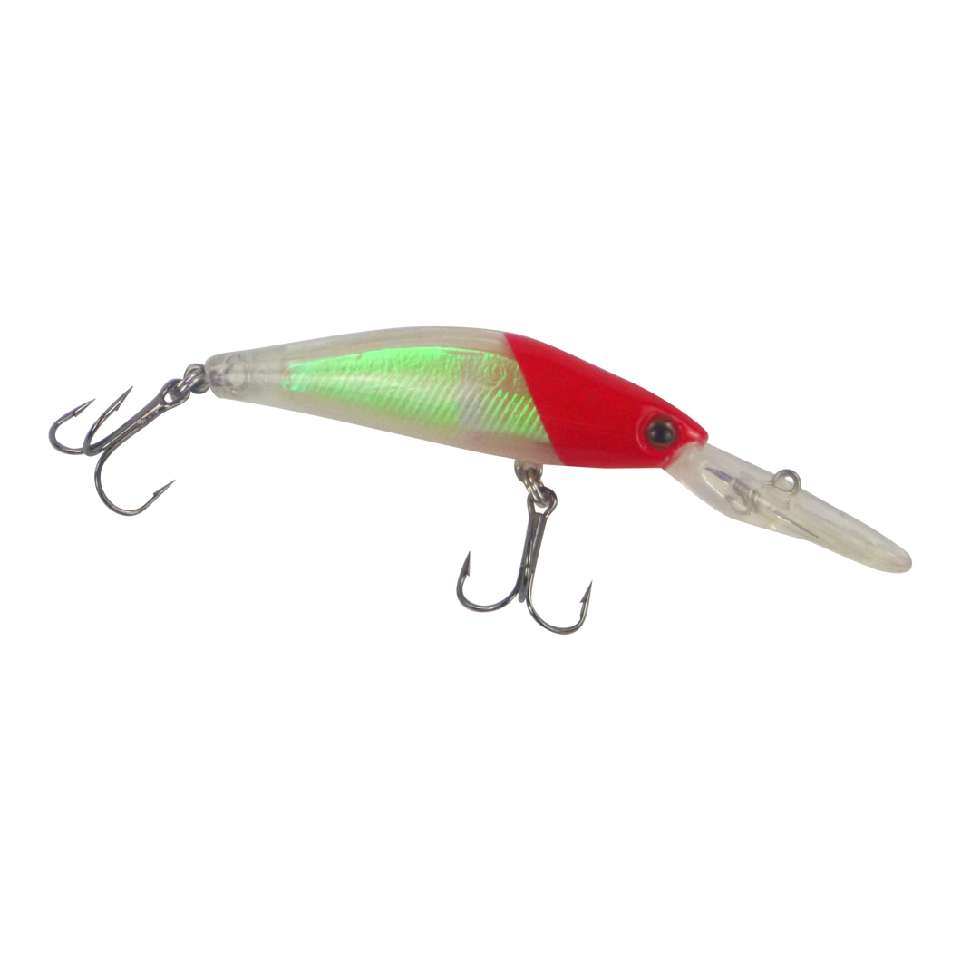 Finesse Longlip Minnow, Red Head, 90mm