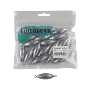 Swimerz 2oz Torpedo Trolling Sinker, Lead 18 Pack