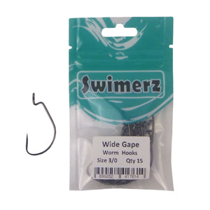 Swimerz 3/0 Wide Gape Worm Hook 15 Pack