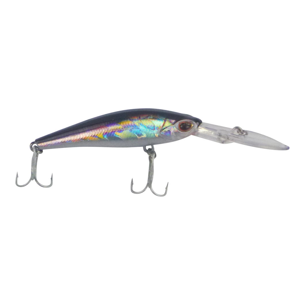 Finesse Wobbler Diving Lure, Silver Mullet. 90mm